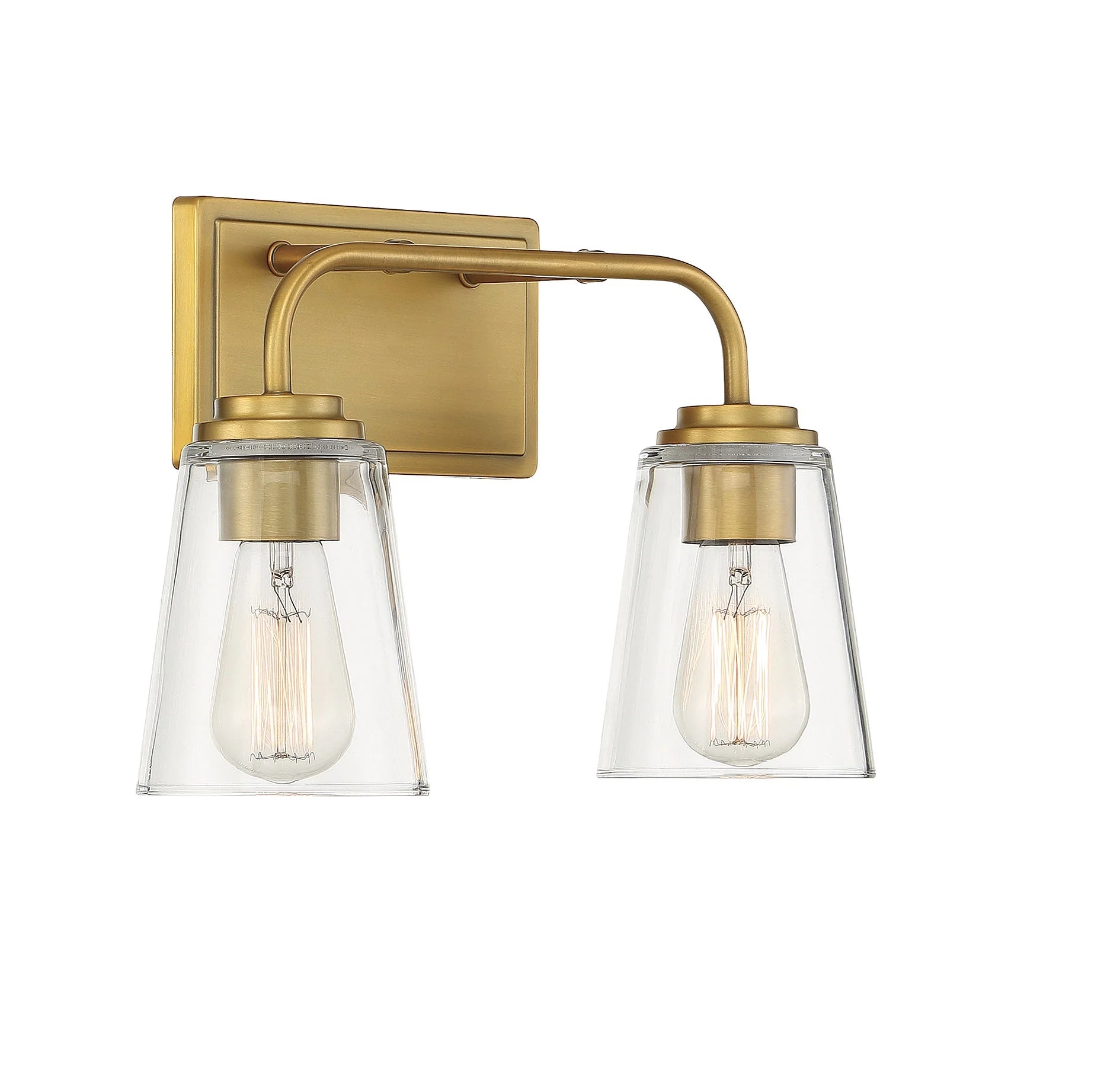 Trade Winds Lighting 2-Light Bathroom Vanity Light In Natural Brass