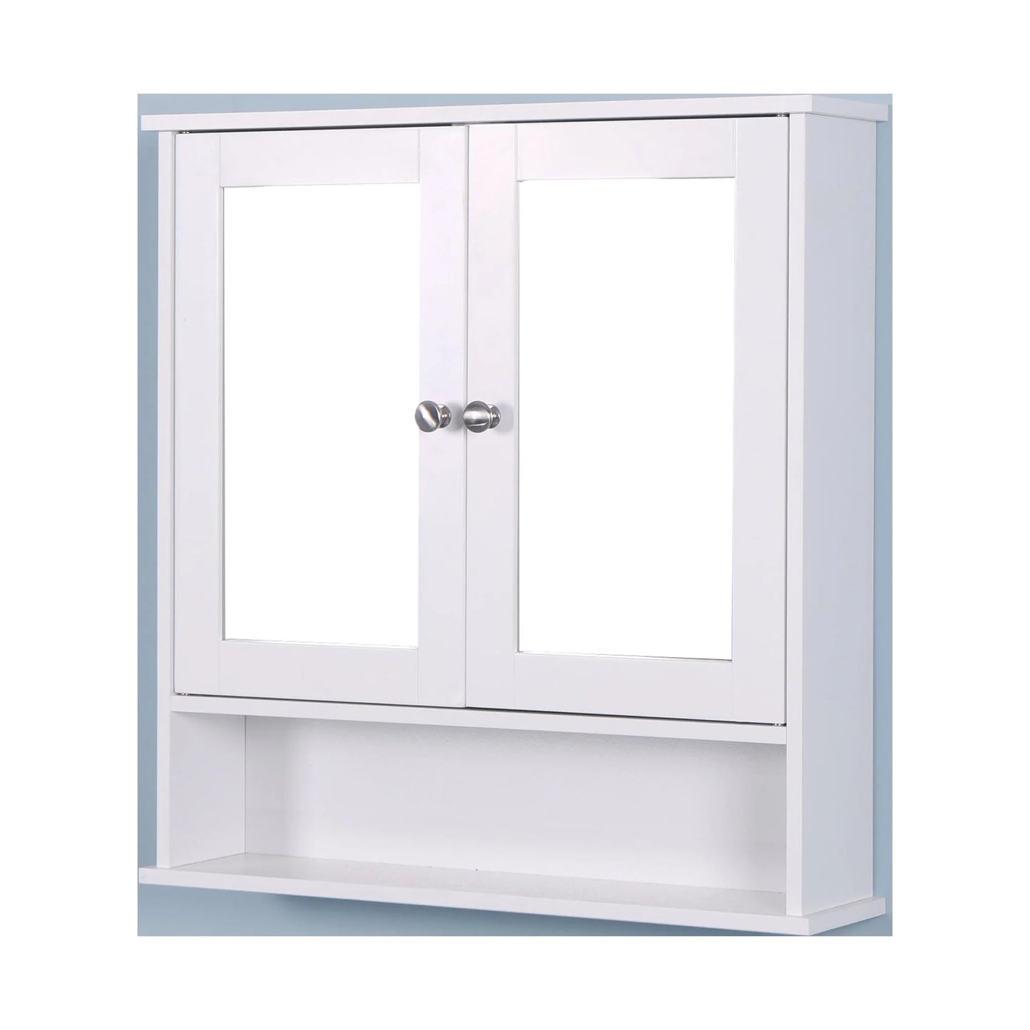 Algherohein Bathroom Cabinet Storage with Mirror,Medicine Cabinet over The Toilet Shelf,White