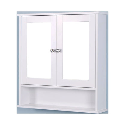 Algherohein Bathroom Cabinet Storage with Mirror,Medicine Cabinet over The Toilet Shelf,White