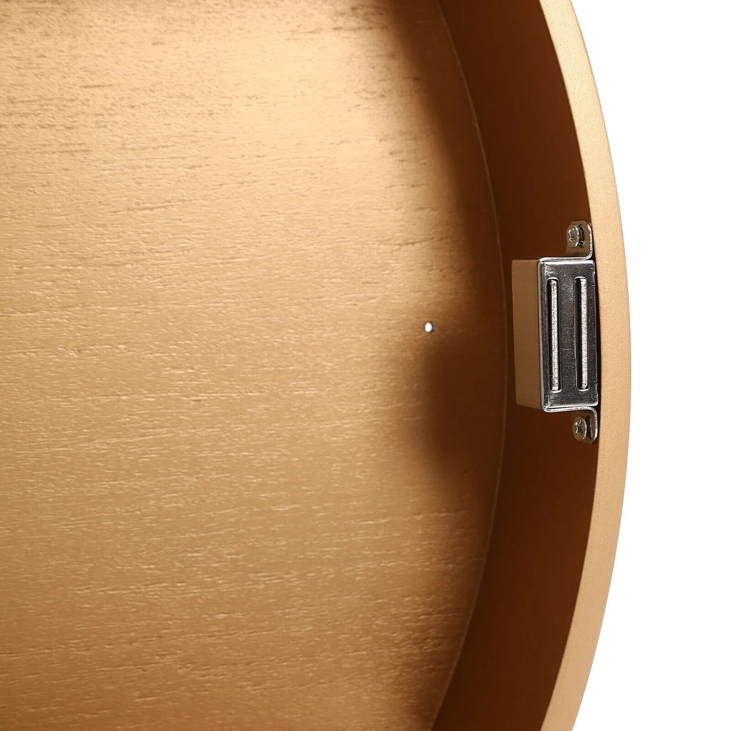 Mirror Cabinet Round Vanity Mirror Wood Frame Wall Cabinet with 3 Shelves for Bathroom