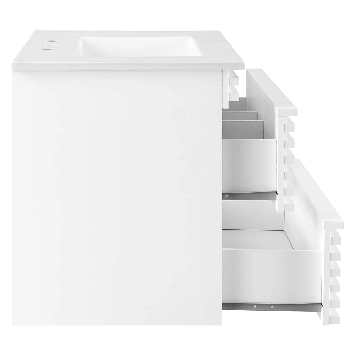 Modway Render 30" Wall-Mount Bathroom Vanity in White White