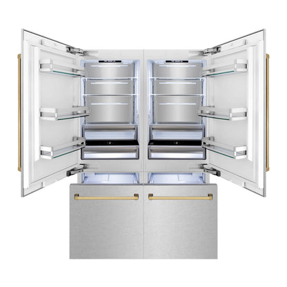ZLINE KITCHEN AND BATH RBIVZSN60G french door built in refrigerator