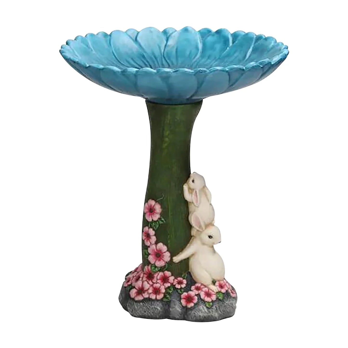 JeashCHAT Clearance Garden Decor Bird Feeder Resin Animal Statue Cute Rabbit Sculpture Ornament for Outdoor Indoor Yard Lawn, Bird Bath Accessory