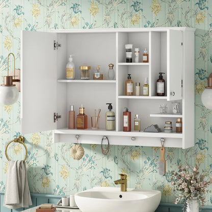 Bathroom Storage Cabinet 36 Inch Wall Mounted Medicine Cabinet, Bathroom Storage Cabinet with Mirror Door and Adjustabl Shelf, Mirror Cabinet for Bathroom,Bathroom Wall Storage