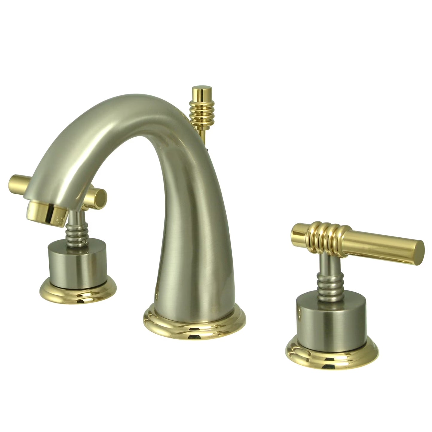 Kingston Brass KS2962ML Milano Widespread Bathroom Faucet, Polished Brass