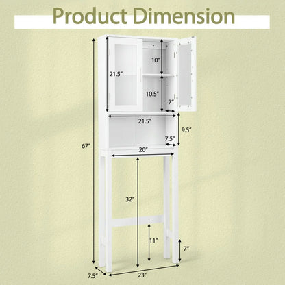 Yardi Yard Over the Toilet Bathroom Storage Cabinet with Adjustable Shelf, Bathroom Organizers and Storage