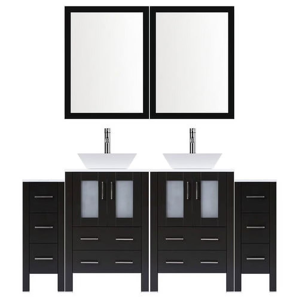 LessCare Modern 84'' Double Bathroom Vanity Set with Mirror