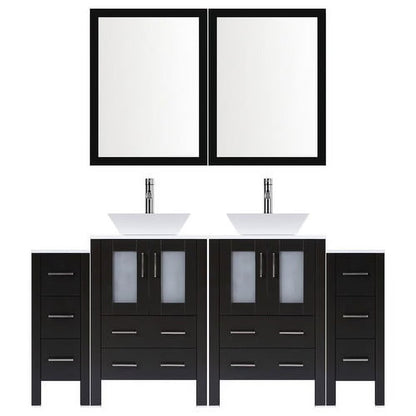 LessCare Modern 84'' Double Bathroom Vanity Set with Mirror