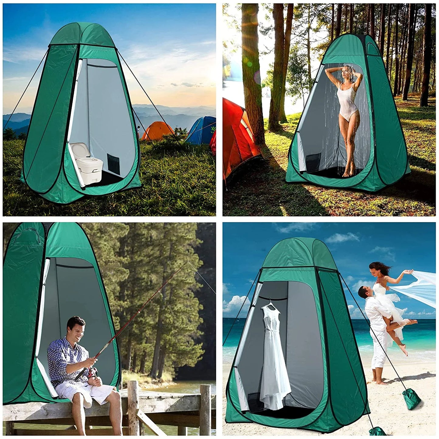 sasyxdc Shower Tent Pop- Privacy Tent Camping Portable Toilet Tent Outdoor Camp Bathroom Changing Dressing Room Instant Privacy Shelters for Hiking Beach Picnic Fishing Potty Extra-Tall