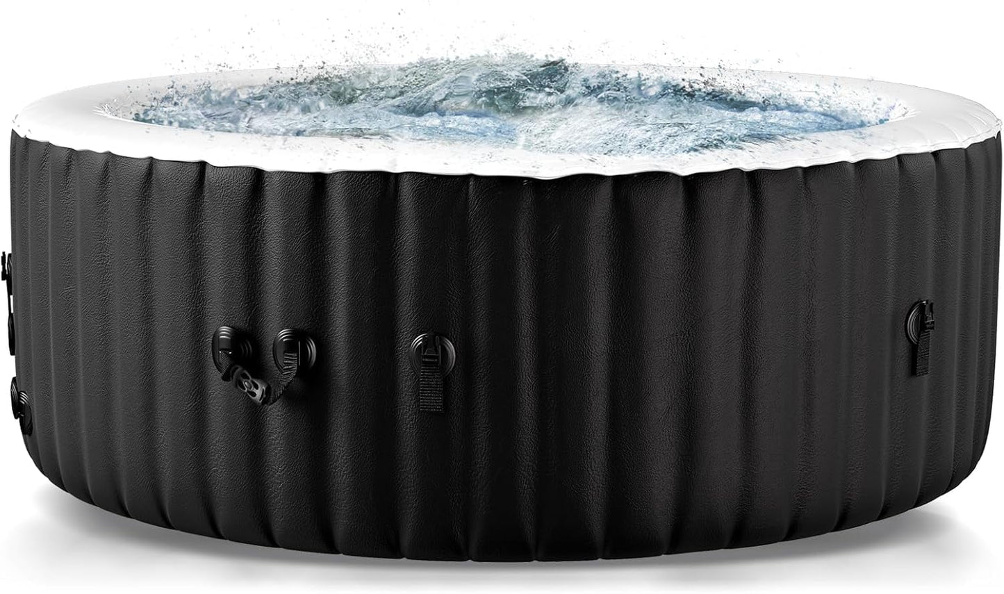 73" X 73" X 25" Inflatable Hot Tub for 4-6 Person Square, 240 Gallon Large Portable Hottub Spa with 130 Bubble Air Jets, Blow Up Spa Bathtub with LED Control Panel, 2 Filter, Temperature up to 104��F