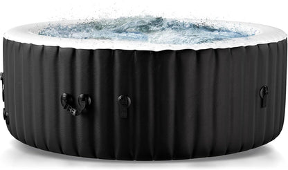 73" X 73" X 25" Inflatable Hot Tub for 4-6 Person Square, 240 Gallon Large Portable Hottub Spa with 130 Bubble Air Jets, Blow Up Spa Bathtub with LED Control Panel, 2 Filter, Temperature up to 104��F