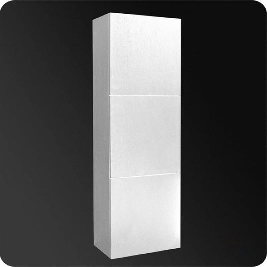 Fresca White Bathroom Linen Side Cabinet w/ 3 Large Storage Areas