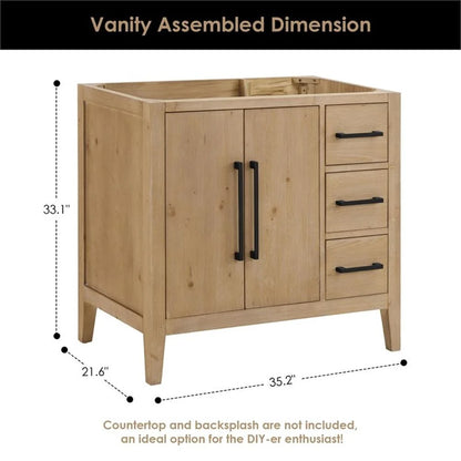Altair Design Laurel Wood Brown 36" Single Vanity Bathroom Vanity Top