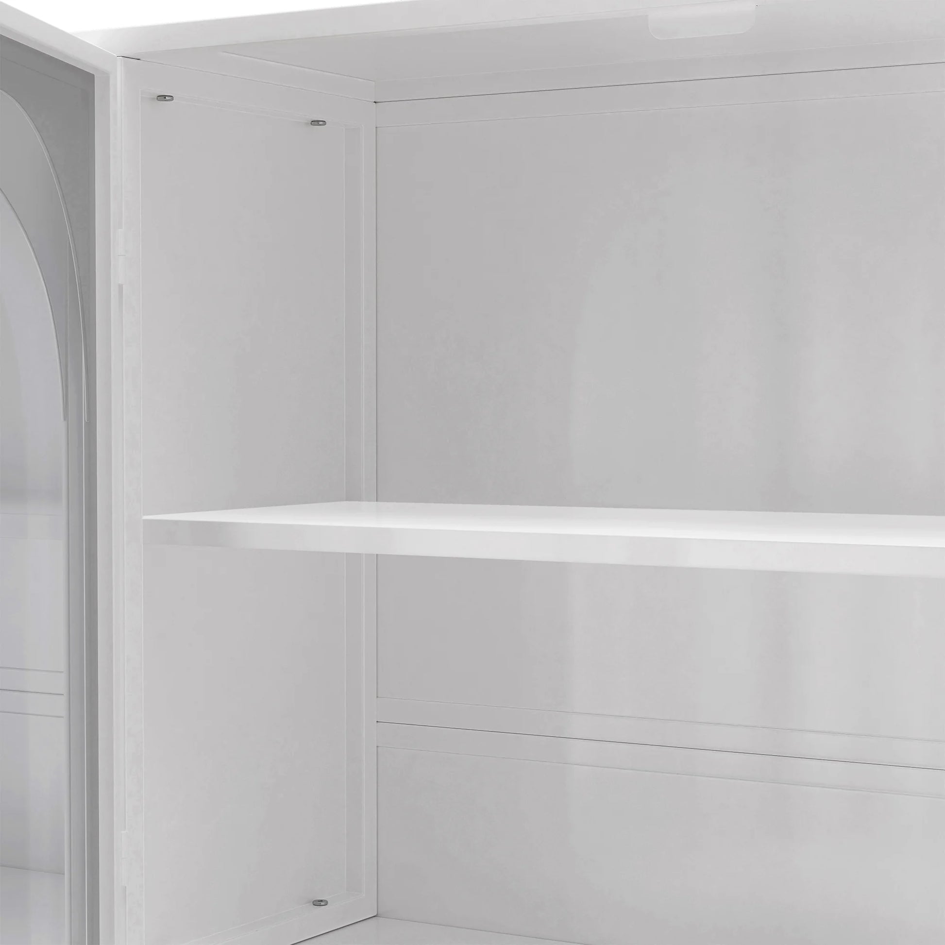 MDQMD White Wall Mounted Medicine Cabinet with Large Storage for Bathroom,Wall Cabinet with Glass Doors and Gold Handle for Kitchen