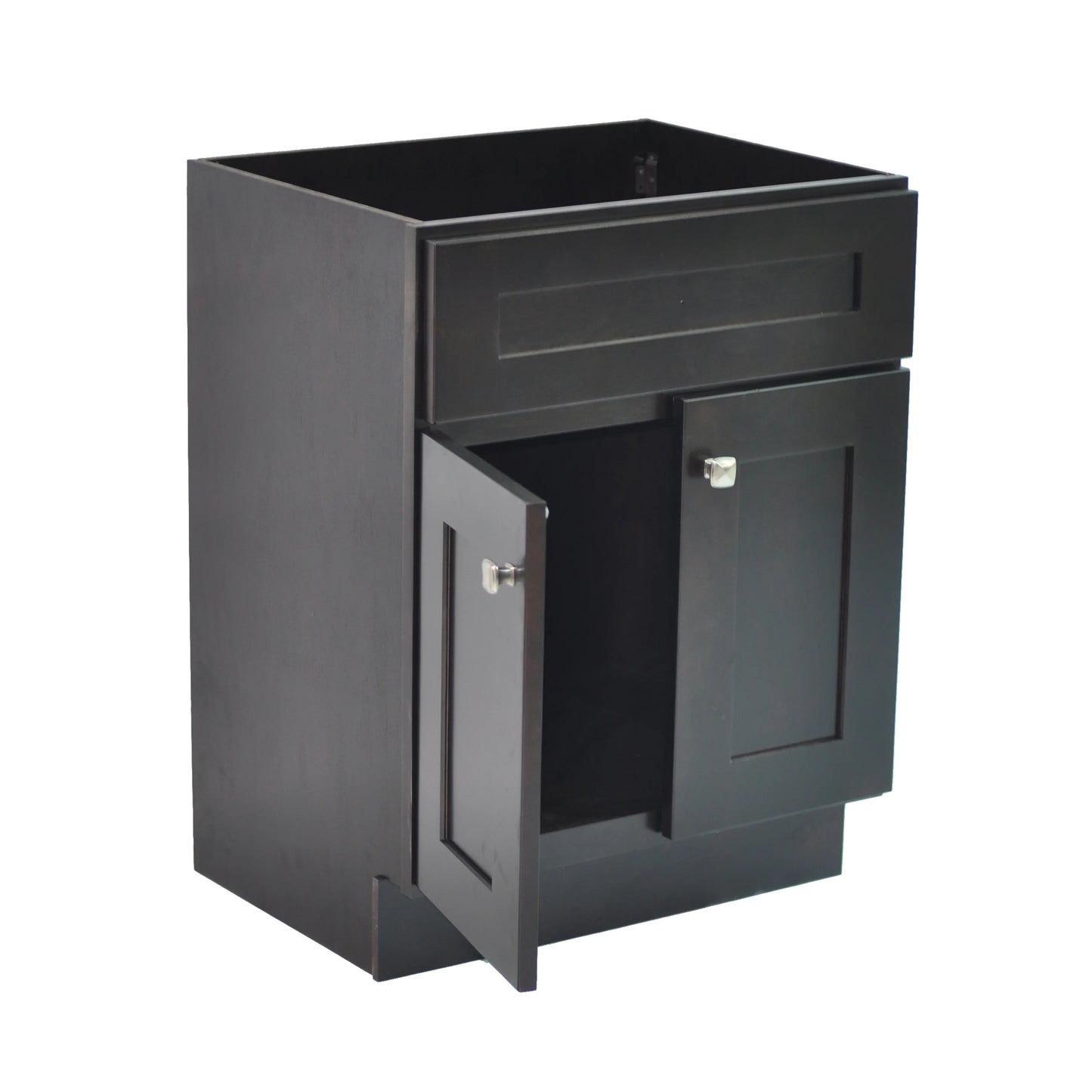 Design House Brookings 24" x 18" Ready to Assemble Solid Wood 2-Door Bath Vanity Cabinet, Espresso