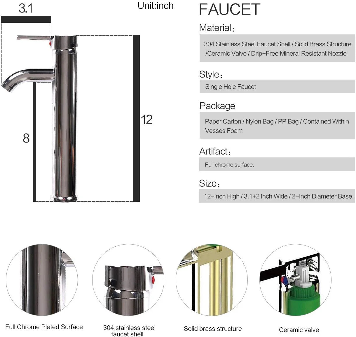ELECWISH Bathroom Sink and Faucet Combo Artistic Tempered Glass Vessel Sink Basin Washing Bowl Set, Cabinet Countertop Sink with Chorme Faucet Pop-up Drain (Oval Silver)