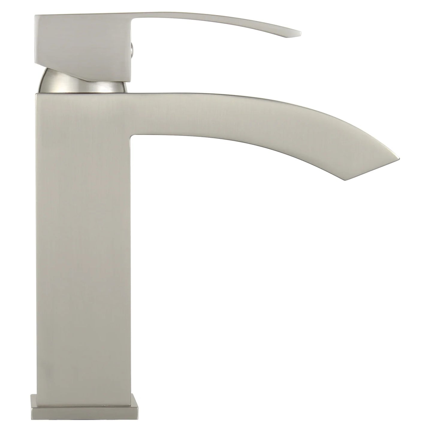 Marella 6" Single Hole Single Handle Modern Bathroom Sink Faucet, Matte White/Polished Chrome
