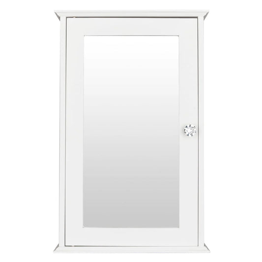 VINGLI Small Medicine Cabinet with Mirror White Bathroom Wall Mount Cabinet MDF 3 Shelf Storage Organizer with Single Mirrored Door and 2 Adjustable Shelves