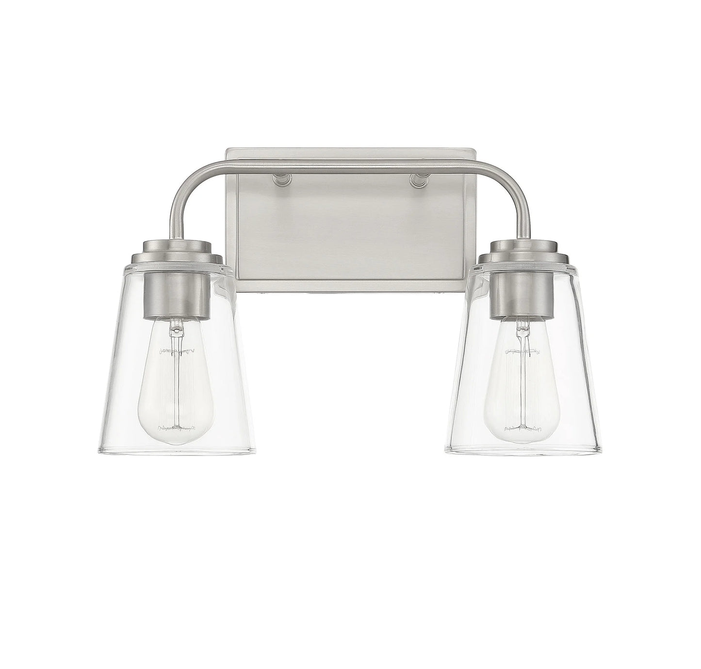 Trade Winds Lighting 2-Light Bathroom Vanity Light In Natural Brass