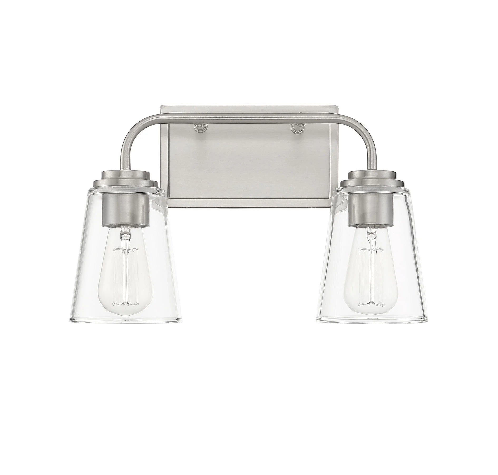 Trade Winds Lighting 2-Light Bathroom Vanity Light In Natural Brass