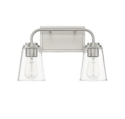 Trade Winds Lighting 2-Light Bathroom Vanity Light In Natural Brass