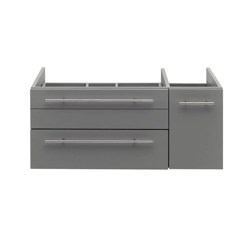 Fresca Lucera 36" White Wall Hung Vessel Sink Modern Bathroom Cabinet - Left Version