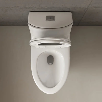 Albriya A1878 Modern One Piece Toilet, Standard Bathroom Toilet Power Dual Flush 1.1/1.6 GPF with Comfortable Seat ADA Height 16 1/2’�? 12’�?Rough-In, MaP 1000g, Glossy White