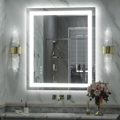 Apmir 24"x36" Premium UL Certified LED Bathroom Mirror, Super Bright, Front & Backlit, Anti-Fog, 3 Colors Dimmable