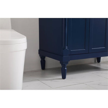 Elegant Decor Lexington 36" Solid Wood Single Bathroom Vanity in Blue