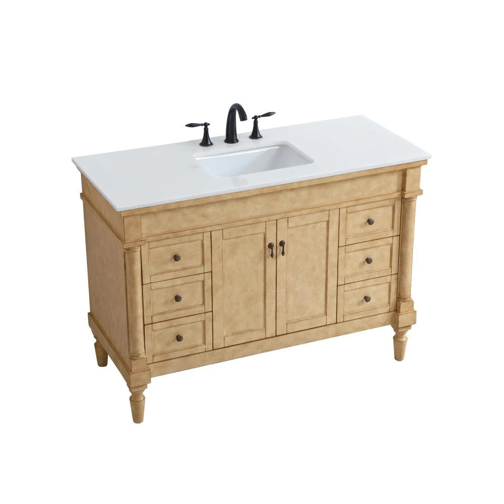 Elegant Kitchen and Bath 48 inch Single Bathroom vanity in Antique Beige