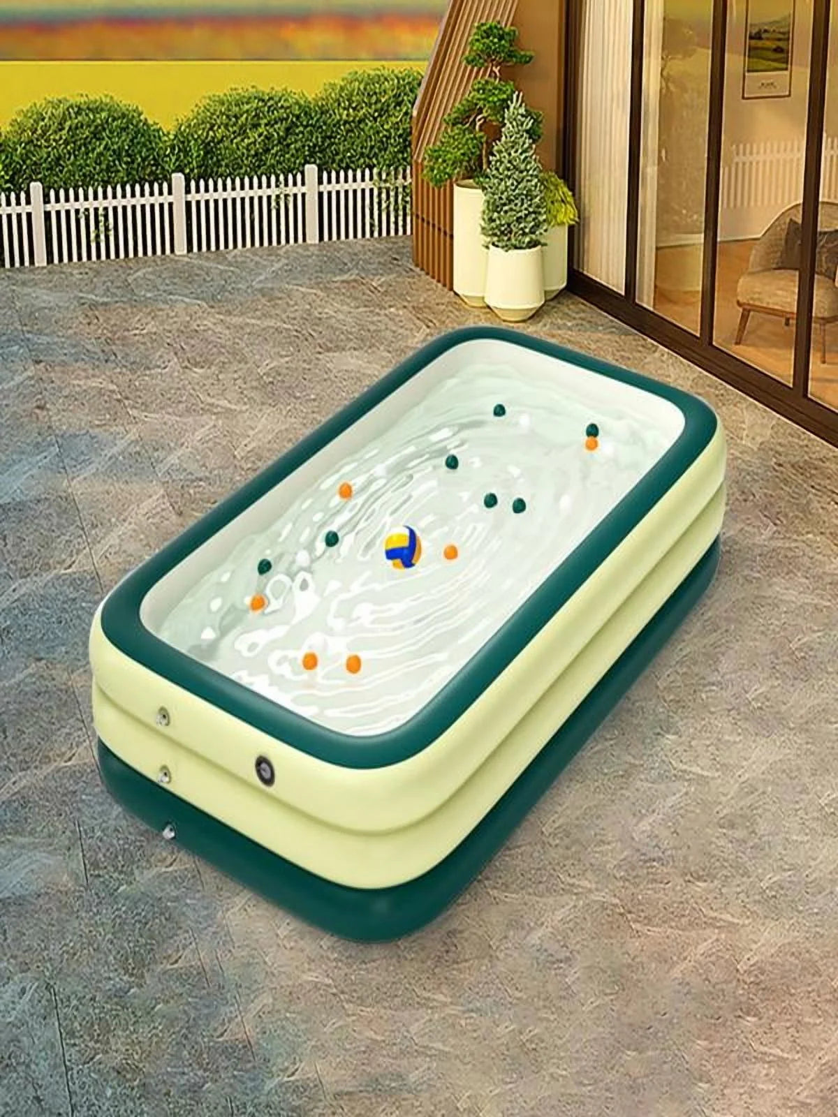 Family Inflatable Swimming Pool, Inflatable Pool for Baby, Kiddie, Kids, Adult, Outdoor, Garden, Backyard, Summer Water Party Inflatable Bathtub for Indoor or Outdoor