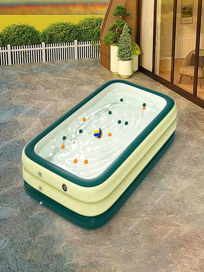 Family Inflatable Swimming Pool, Inflatable Pool for Baby, Kiddie, Kids, Adult, Outdoor, Garden, Backyard, Summer Water Party Inflatable Bathtub for Indoor or Outdoor