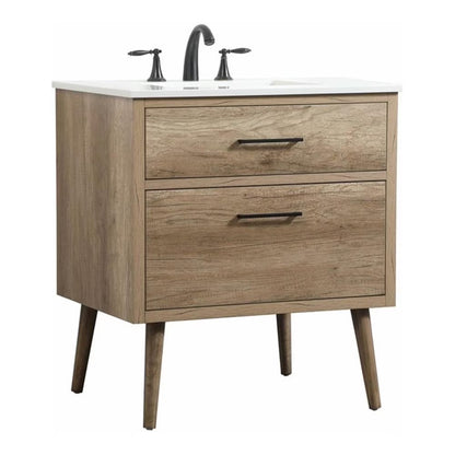 Elegant Kitchen and Bath 30 Inch Single Bathroom Vanity In Mango Wood