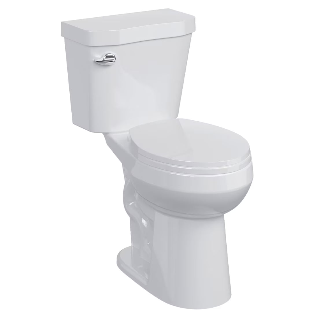19" Toilet, Elongated Toilets for Bathrooms, Two-Piece Toilet with Soft Close Seat, 1.28 Siphonic Flush Toilet with Universal Height ADA Cotton White