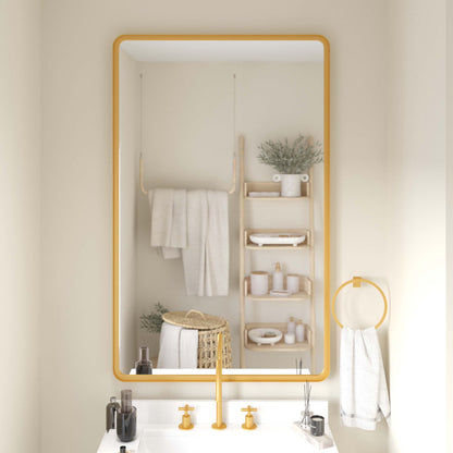 Emma + Oliver 48" x 30" Rectangular Wall Mirror with Black Frame and Silver Backed Glass for Clarity for Entryways, Bathrooms & More