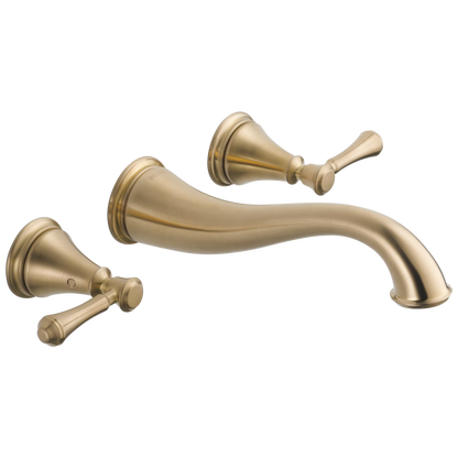 Delta Cassidy Two Handle Wall-Mount Bathroom Faucet Trim in Chrome (Valve Not Included) T3597LF-WL