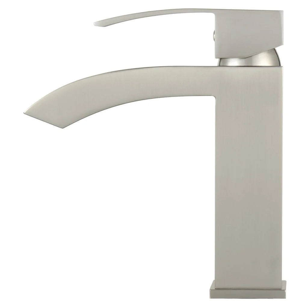 Marella 6" Single Hole Single Handle Modern Bathroom Sink Faucet, Matte White/Polished Chrome