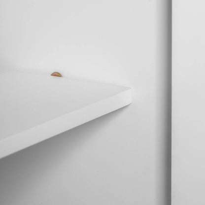 36-Inch Single Bathroom Vanity with Ceramic Top, 2 Glass Doors, Adjustable Shelves and Three Drawers