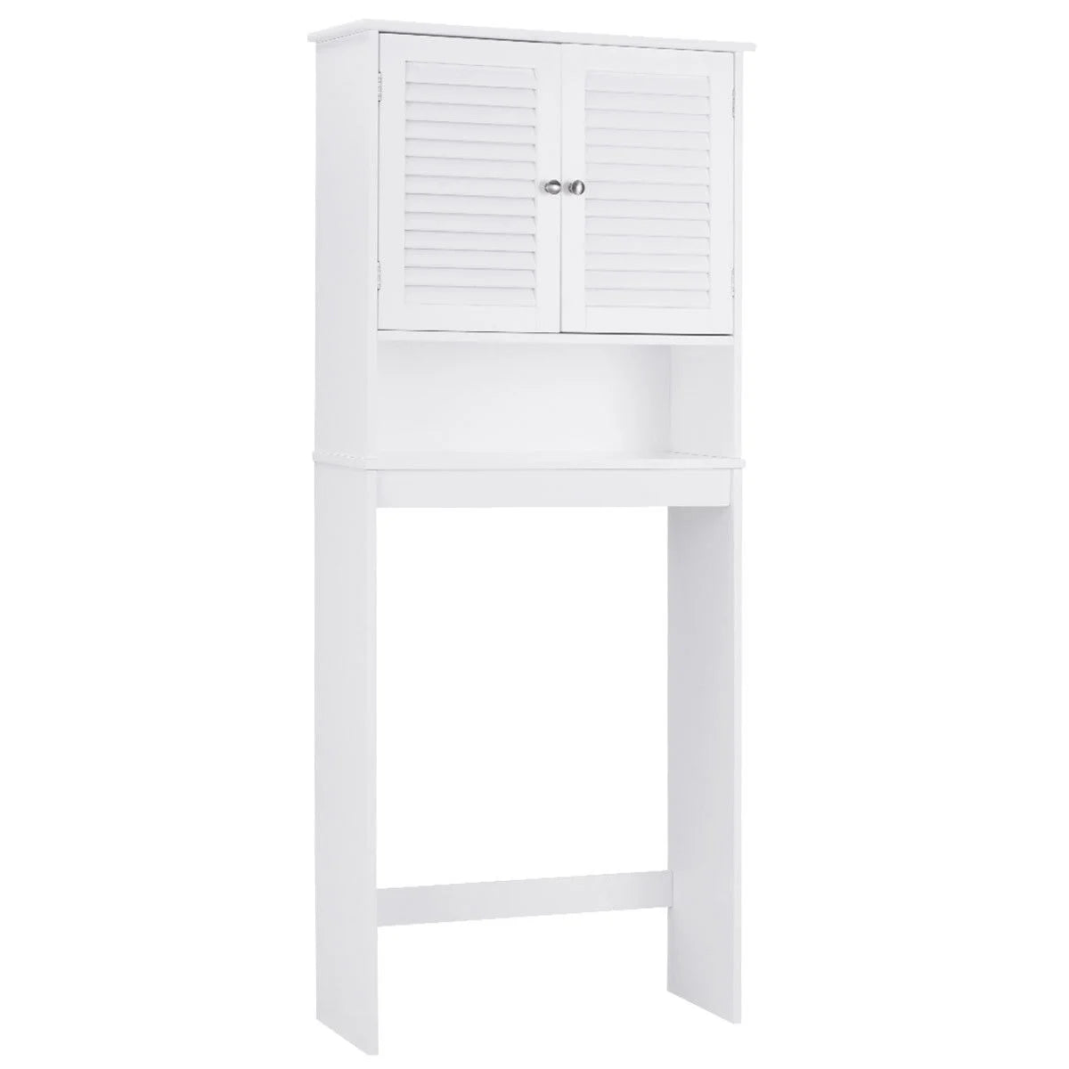 Gymax Bathroom Space Saver Over The Toilet Shelved Storage Cabinet Organizer White