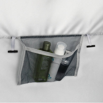 2 Rooms Camping Shower Tent, 7.5 FT Outdoor Pop up Changing 2 Room, Instant Extra Wide Privacy Shelter for Camping Dressing Toilet Bathroom with Carry Bag, Blue & White