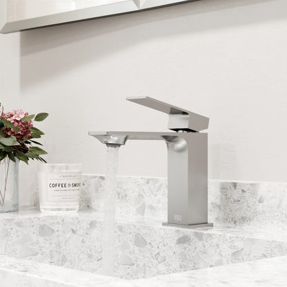 VIGO Dunn Single Handle Single-Hole Bathroom Faucet in Brushed Nickel