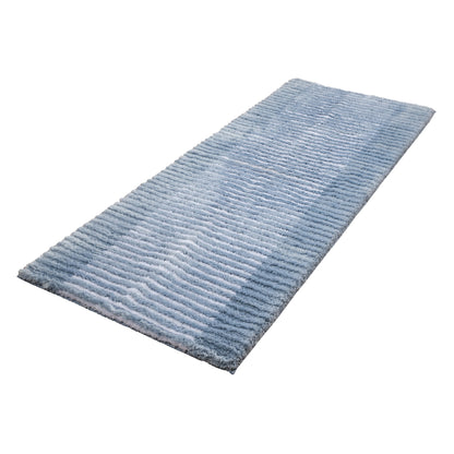Textured Stripe Microfiber Bath Rug