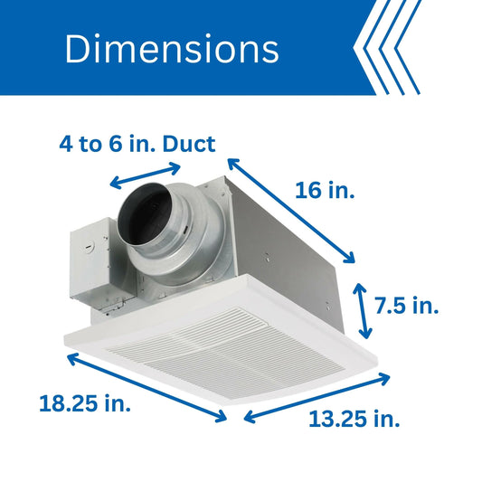 Panasonic WhisperWarm DC 50-80-110 CFM Ceiling Bathroom Exhaust Fan with Heater