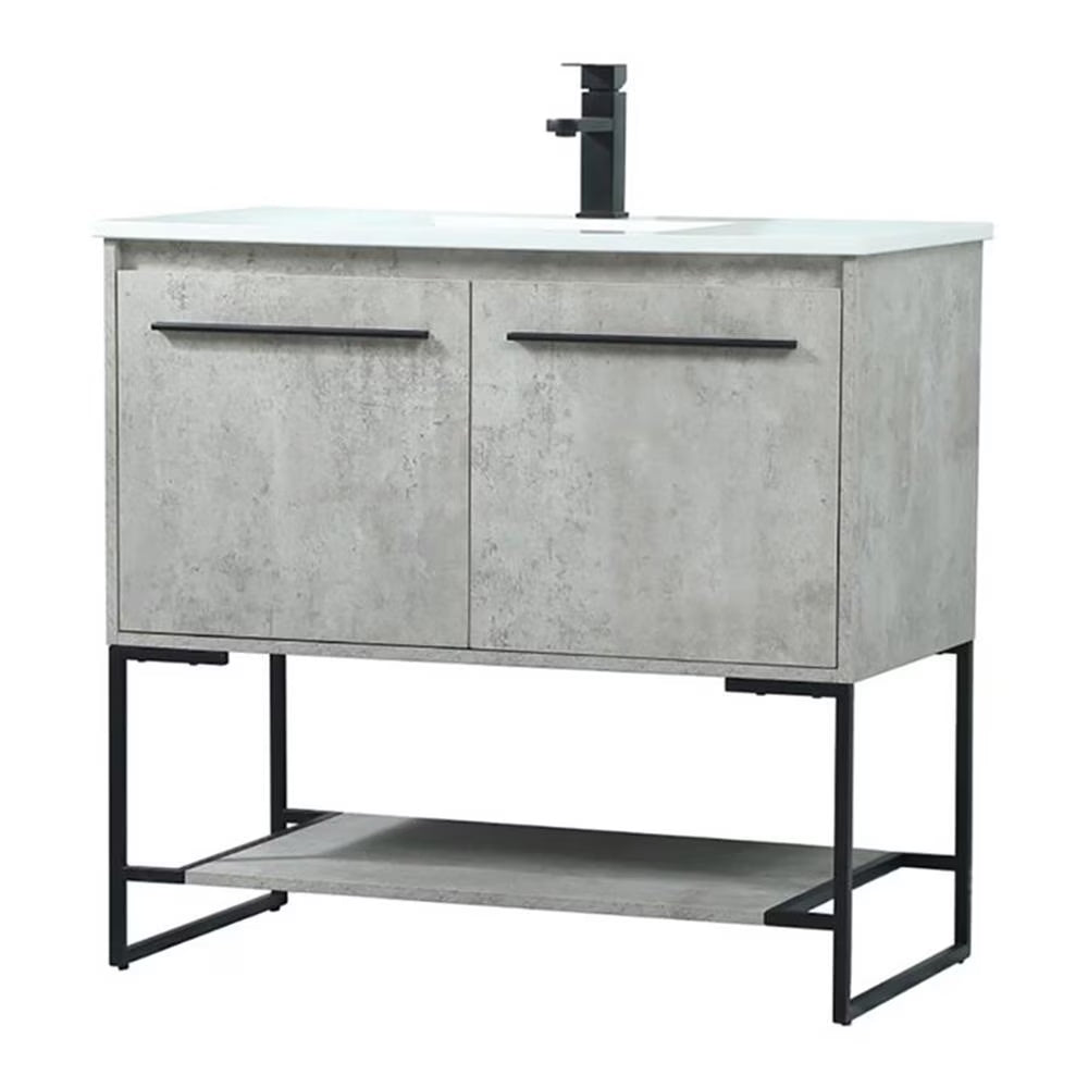 36 inch single bathroom vanity in white