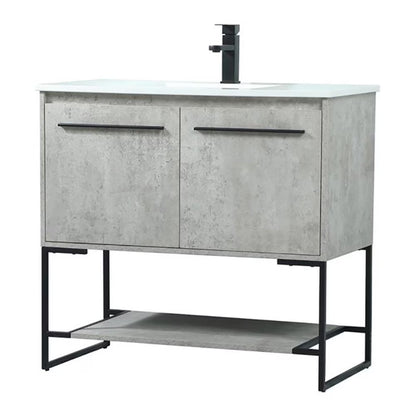 36 inch single bathroom vanity in white