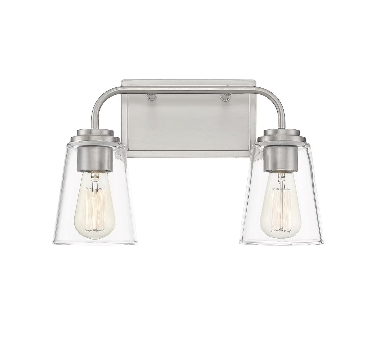 Trade Winds Lighting 2-Light Bathroom Vanity Light In Natural Brass