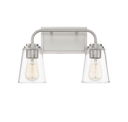 Trade Winds Lighting 2-Light Bathroom Vanity Light In Natural Brass