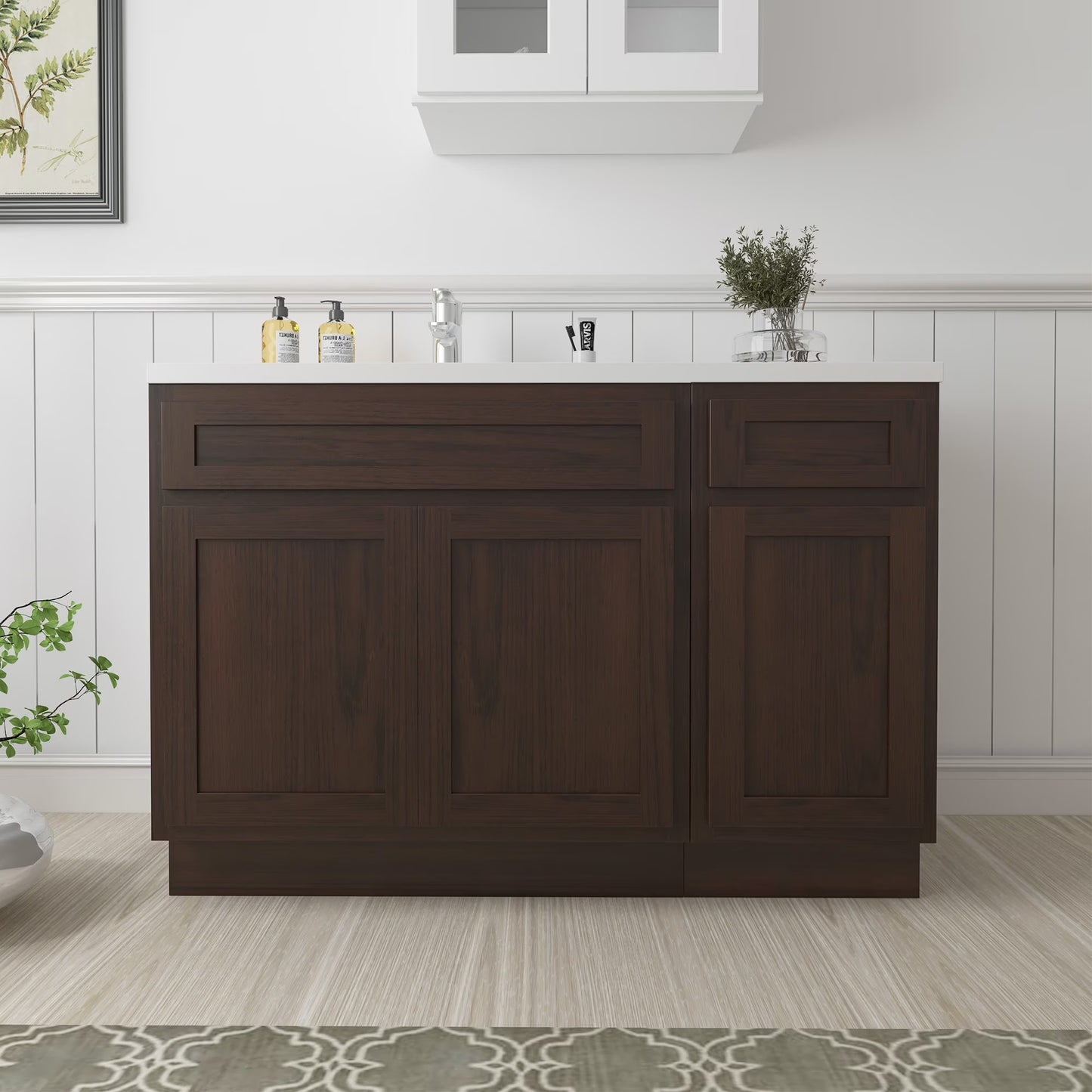 51 in. W x 21 in. D x 32.5 in. H Bath Vanity Cabinet without Top in Silver