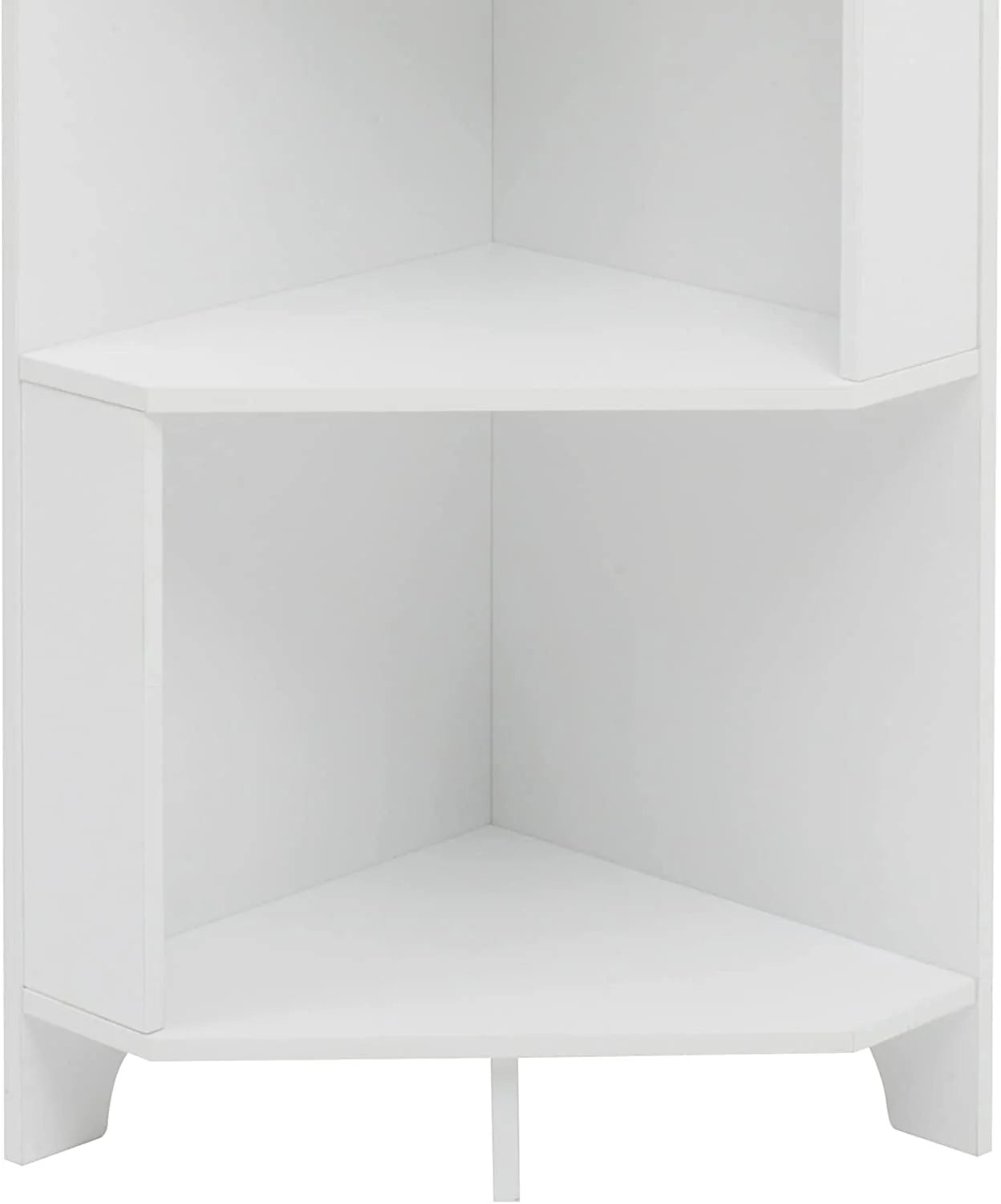 Bookshelf Corner Shelf Bookcase, Wooden 5-Tier Book Shelves Display Cabinet For Living Room,Bedroom,Bathroom, White
