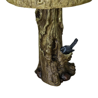 Trunk Shape Birdbaths for Outdoors, 18in Wide Garden Bird Bath Statues, Outdoor Decor for Garden, Patio, Yard, Deck